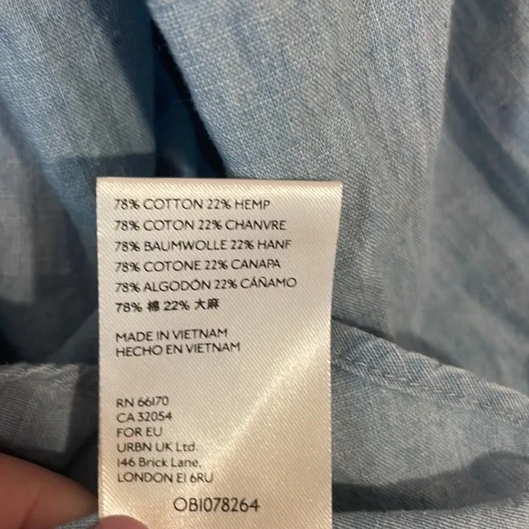 FREE PEOPLE “Lily Of The Valley” Chambray Top NWT Size XS - Picture 8 of 8